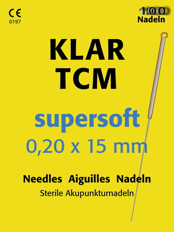 KLAR TCM supersoft  Beschichtete Stahlnadel, Kupfer-Wendelgriff, 100 Nadeln